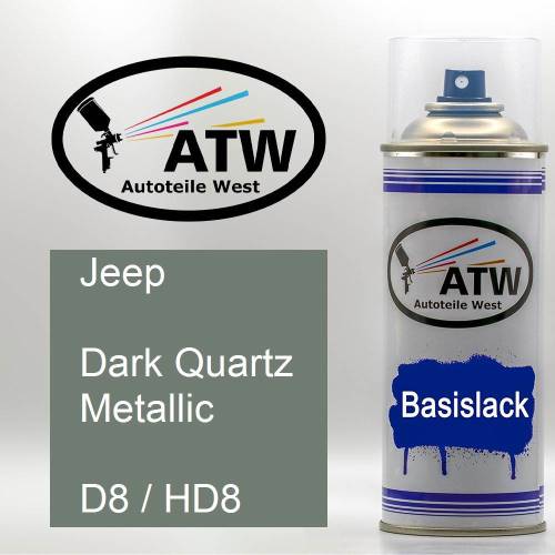 Jeep, Dark Quartz Metallic, D8 / HD8: 400ml Sprühdose, von ATW Autoteile West.